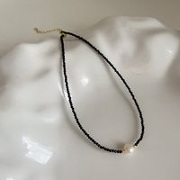 Simple Style Round Artificial Crystal Imitation Pearl Beaded Women's Necklace sku image 1