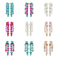 1 Pair Simple Style Water Droplets Inlay Alloy Zircon Drop Earrings main image 5