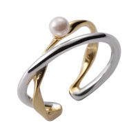 Simple Style Geometric Sterling Silver Plating Open Rings main image 4
