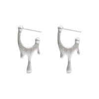 1 Pair Simple Style Water Droplets Plating Sterling Silver Earrings main image 3