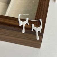 1 Pair Simple Style Water Droplets Plating Sterling Silver Earrings main image 2