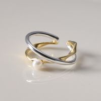 Simple Style Geometric Sterling Silver Plating Open Rings main image 2