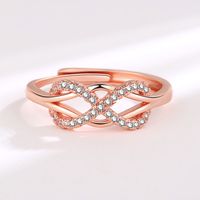 Elegant Lady Infinity Copper Plating Inlay Zircon Open Rings main image 2
