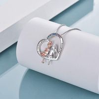Elegant Sweet Human Letter Heart Shape Sterling Silver Plating Inlay Zircon White Gold Plated Necklace main image 5