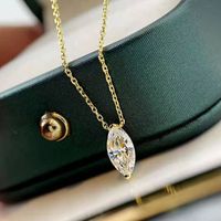 Ig Style Simple Style Water Droplets Rhinestone Sterling Silver Women's Pendant Necklace main image 4