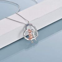 Elegant Sweet Human Letter Heart Shape Sterling Silver Plating Inlay Zircon White Gold Plated Necklace main image 4