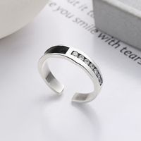 Modern Style Cool Style Geometric Sterling Silver Epoxy Inlay Zircon Rings main image 1