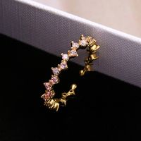 Basic Simple Style Streetwear Geometric Copper 18k Gold Plated Zircon Open Rings In Bulk sku image 3
