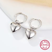 1 Pair Sweet Heart Shape Plating Sterling Silver White Gold Plated Drop Earrings main image 4