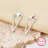 1 Pair Ig Style Retro Rock Triangle Plating Sterling Silver White Gold Plated Ear Studs main image 5