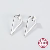 1 Pair Ig Style Retro Rock Triangle Plating Sterling Silver White Gold Plated Ear Studs main image 6
