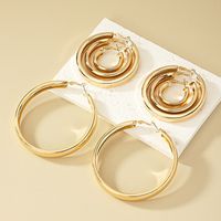 1 Set Nordic Style Simple Style Round Plating Alloy Gold Plated Hoop Earrings main image 1