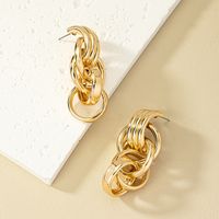 1 Pair French Style Simple Style Commute Round Plating Alloy Drop Earrings main image 3