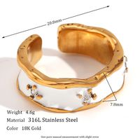Vintage Style Simple Style Classic Style Solid Color Stainless Steel Plating 18k Gold Plated Open Rings sku image 8