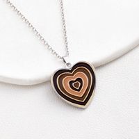 Retro Heart Shape Alloy Inlay Glass Women's Pendant Necklace main image 5