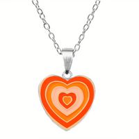 Retro Heart Shape Alloy Inlay Glass Women's Pendant Necklace sku image 1