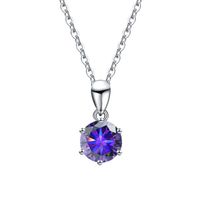 Casual Solid Color Sterling Silver Plating Inlay Moissanite White Gold Plated Necklace sku image 6