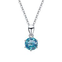 Casual Solid Color Sterling Silver Plating Inlay Moissanite White Gold Plated Necklace sku image 7