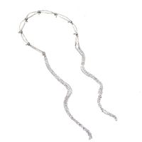 Simple Style Shiny Tassel Solid Color Alloy Criss Cross Inlay Artificial Pearls Rhinestones Hair Band main image 2