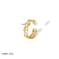 201 Stainless Steel 18K Gold Plated Simple Style Plating Hollow Out Geometric Solid Color Open Rings main image 2