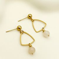 1 Pair Elegant Vintage Style Sweet Triangle Plating 304 Stainless Steel Crystal Gold Plated Drop Earrings main image 3