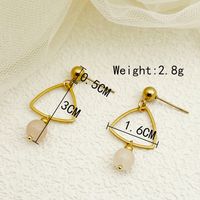 1 Pair Elegant Vintage Style Sweet Triangle Plating 304 Stainless Steel Crystal Gold Plated Drop Earrings main image 2