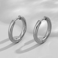 1 Pair Simple Style Triangle Circle Heart Shape Stainless Steel Hoop Earrings sku image 1