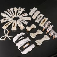 Lady Flower Bow Knot Artificial Pearl Hair Clip main image 6