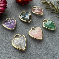 Novelty Heart Shape Natural Stone Wholesale Charms main image 4