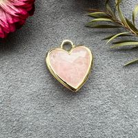 Novelty Heart Shape Natural Stone Wholesale Charms sku image 3