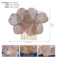 Retro Flower Metal Handmade Insert Comb sku image 1