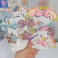 Simple Style Star Unicorn Bow Knot Leather Net Yarn Hair Clip main image 1