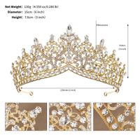 Retro Crown Alloy Inlay Rhinestones Party Headpieces Crown sku image 1