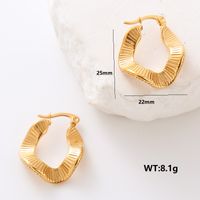 1 Pair Simple Style Solid Color Plating 304 Stainless Steel 18K Gold Plated Ear Studs main image 2