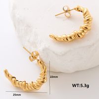 1 Pair Simple Style Solid Color Plating 304 Stainless Steel 18K Gold Plated Ear Studs main image 7