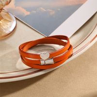 Retro Commute Geometric Pu Leather Alloy Asymmetrical Men's Bracelets sku image 2