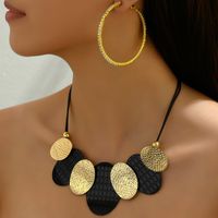 Elegant Simple Style Round Oval Alloy Plating Inlay Rhinestones Women's Earrings Necklace sku image 6
