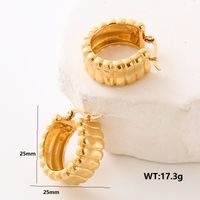 1 Pair Simple Style Commute Solid Color Plating 304 Stainless Steel 18K Gold Plated Ear Studs main image 2