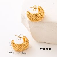1 Pair Simple Style Commute Solid Color Plating 304 Stainless Steel 18K Gold Plated Ear Studs sku image 4