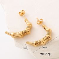 1 Pair Simple Style Solid Color Plating 304 Stainless Steel 18K Gold Plated Ear Studs main image 2