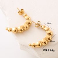 1 Pair Simple Style Solid Color Plating 304 Stainless Steel 18K Gold Plated Ear Studs sku image 3