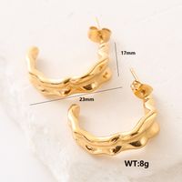 1 Pair Simple Style Solid Color Plating 304 Stainless Steel 18K Gold Plated Ear Studs sku image 5