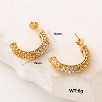 1 Pair Streetwear Paw Print Plating Inlay Stainless Steel Artificial Pearls Artificial Diamond 24k Gold Plated Ear Studs sku image 3