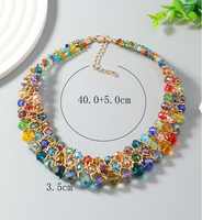 Vacation Colorful Alloy Glass Handmade Women's Layered Necklaces main image 3