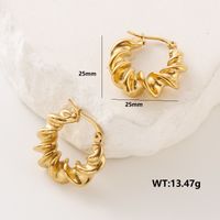 1 Pair Simple Style Classic Style Solid Color Plating 304 Stainless Steel 18K Gold Plated Ear Studs main image 7