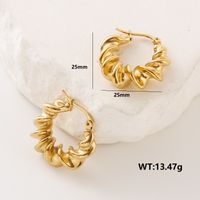 1 Pair Simple Style Classic Style Solid Color Plating 304 Stainless Steel 18K Gold Plated Ear Studs sku image 2