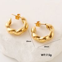 1 Pair Simple Style Classic Style Solid Color Plating 304 Stainless Steel 18K Gold Plated Ear Studs sku image 4