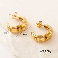 1 Pair Simple Style Classic Style Solid Color Plating 304 Stainless Steel 18K Gold Plated Ear Studs sku image 6