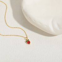Elegant Luxurious Classic Style Fruit Copper 14k Gold Plated Zircon Pendant Necklace In Bulk main image 7