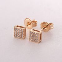 1 Pair Simple Style Round Plating Inlay Copper Zircon Gold Plated Ear Studs main image 6